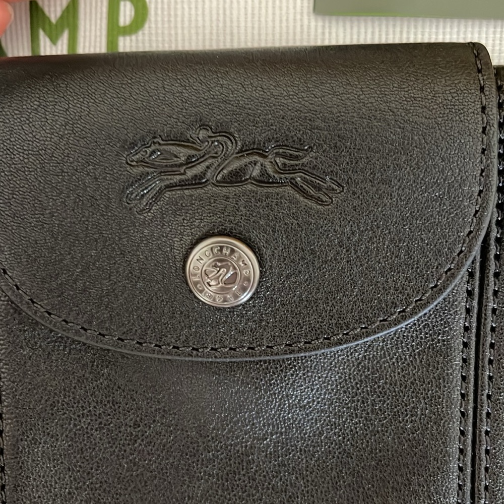 Longchamp Black Mini Leather Crossbody Purse - Picture 4 of 7